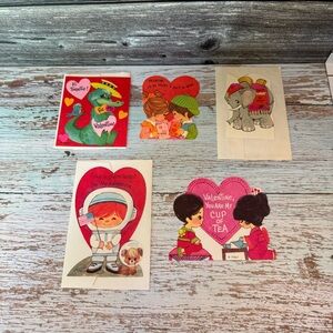 Vintage Valentine's Day Cards Set of 5 some have envelopes
